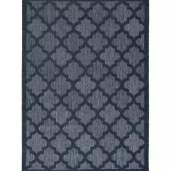 Navy Trellis Indoor/Outdoor Area Rug, 6x9