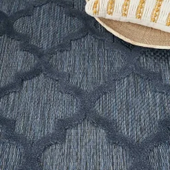 Navy Trellis Indoor/Outdoor Area Rug, 6x9