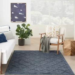 Navy Trellis Indoor/Outdoor Area Rug, 6x9