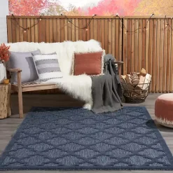 Navy Trellis Indoor/Outdoor Area Rug, 6x9