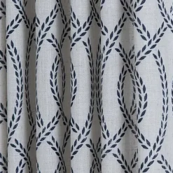 Navy Trellis Woven Single Curtain Panel, 84 in.