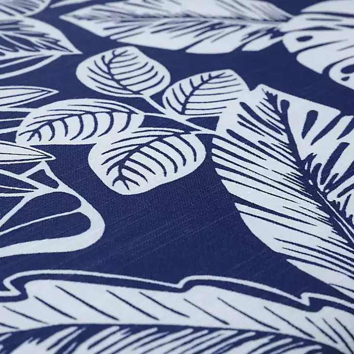 Navy Tropical Foliage Outdoor Chaise Cushion