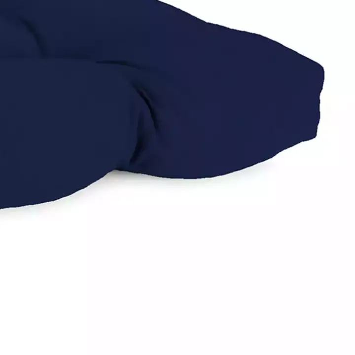 Navy Tufted Canvas Outdoor Bench Cushion