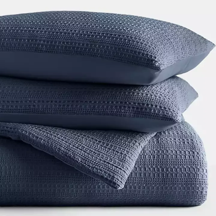 Navy Waffle Ultra-Soft 3-pc. Queen Comforter Set