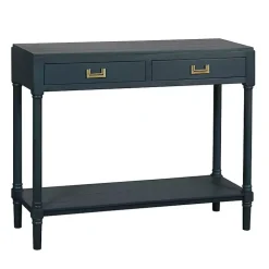 Navy Wood 2-Drawer Layla Console Table