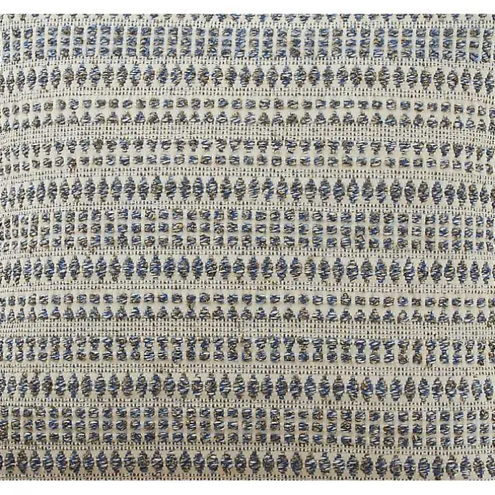 Navy Woven Lines Cotton Pillow, 22 in.