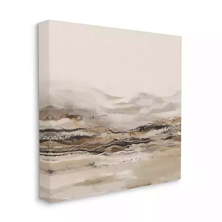 Neutral Abstract Mountains Canvas Art Print