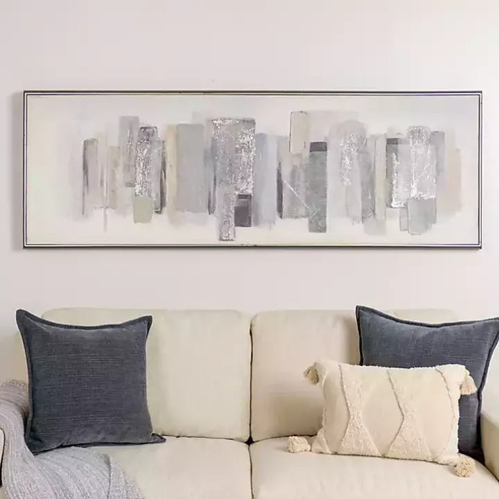 Neutral Brush Strokes Framed Art Print