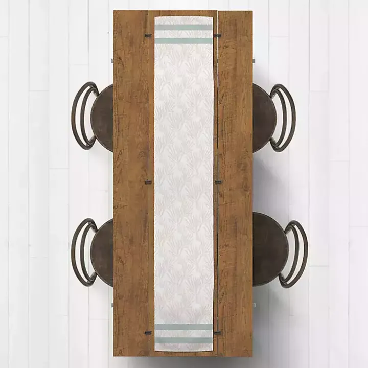 Neutral Coral Stripe Table Runner, 90 in.