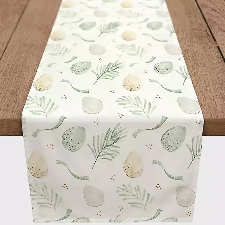 Neutral Eggs and Ribbon Table Runner, 72 in.