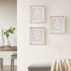 Neutral Floral Sprigs 3-pc. Framed Art Set