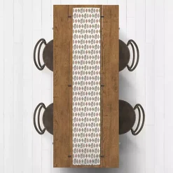 Neutral Leaf Pattern Table Runner, 90 in.