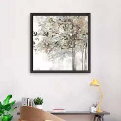 Neutral Leaves Framed Canvas Art Print, 30x30 in.