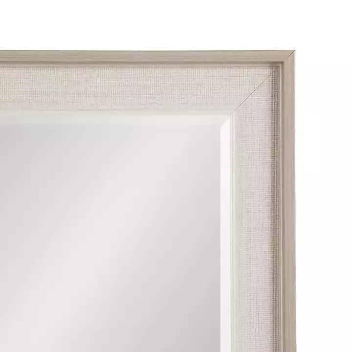 Neutral Linen Beveled Wall Mirror