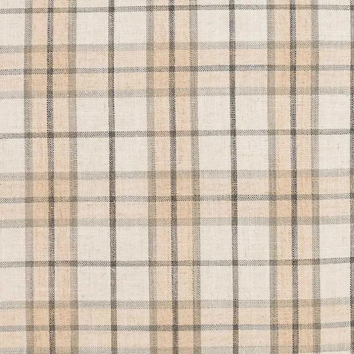 Neutral Plaid Slipper Accent Chair