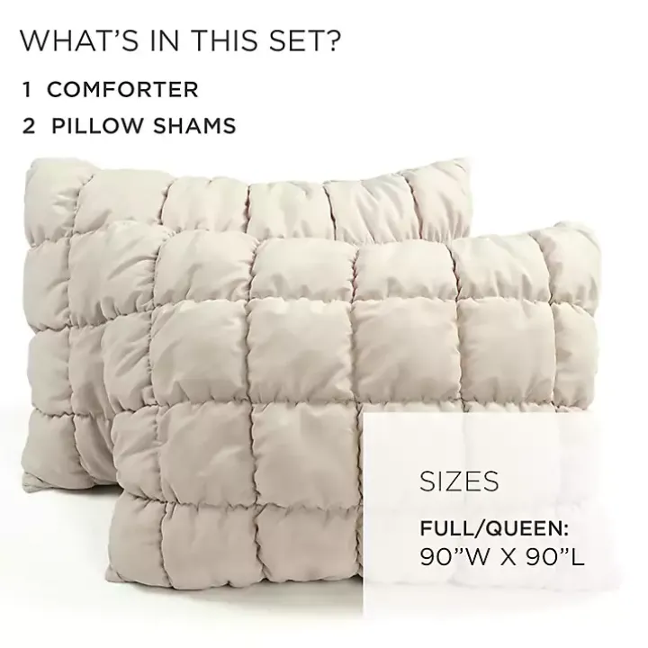 Neutral Puff 3-pc. Full/Queen Comforter Set