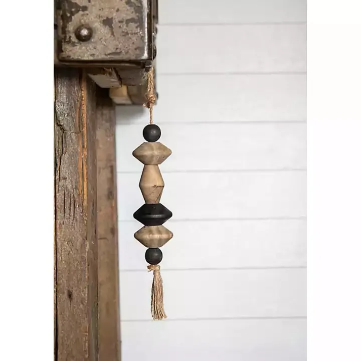Neutral Southwest Wood Bead Tassel