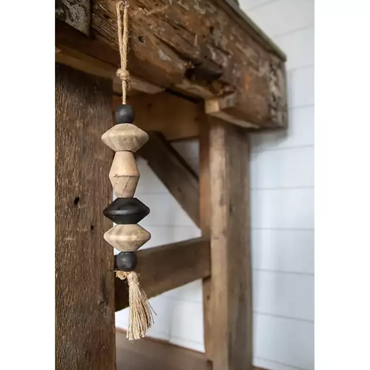 Neutral Southwest Wood Bead Tassel
