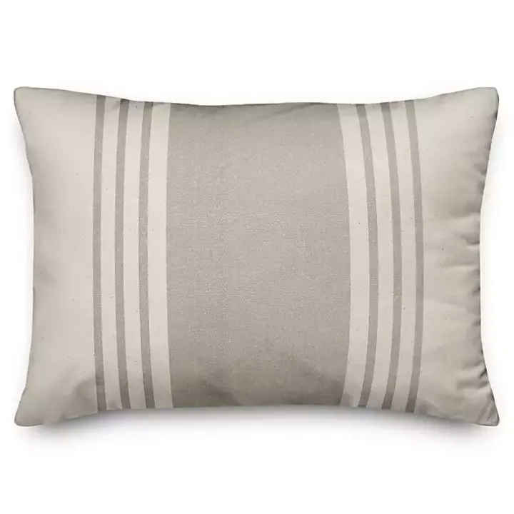 Neutral Stripes Indoor/Outdoor Lumbar Pillow