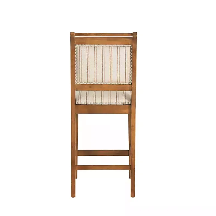 Neutral Stripes Upholstered Emmy Counter Stool