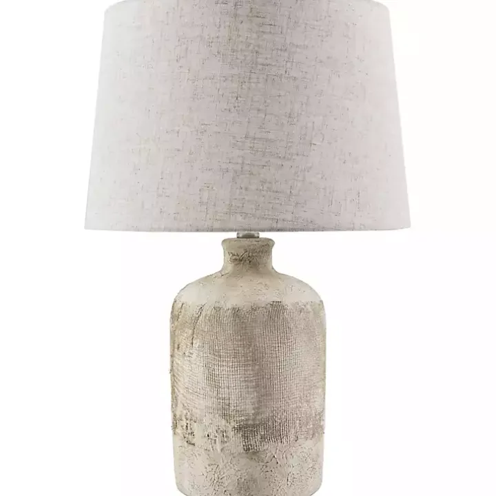 Neutral Textured Ceramic Rivera Table Lamp