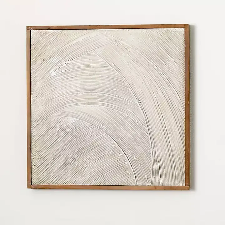 Neutral Textured Wood Framed Wall Plaque