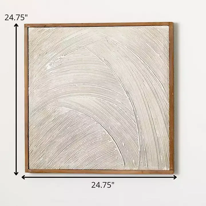 Neutral Textured Wood Framed Wall Plaque
