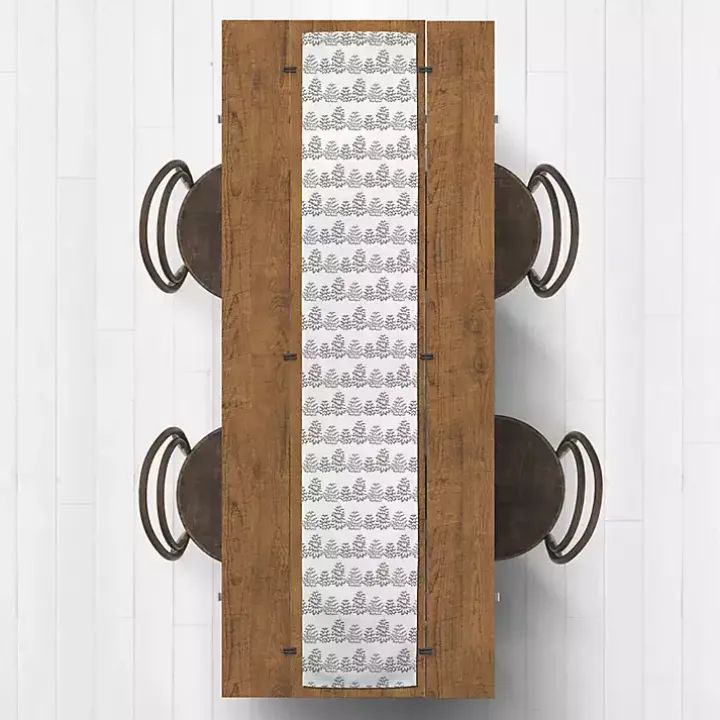Neutral Tree Patterned Table Runner, 90 in.