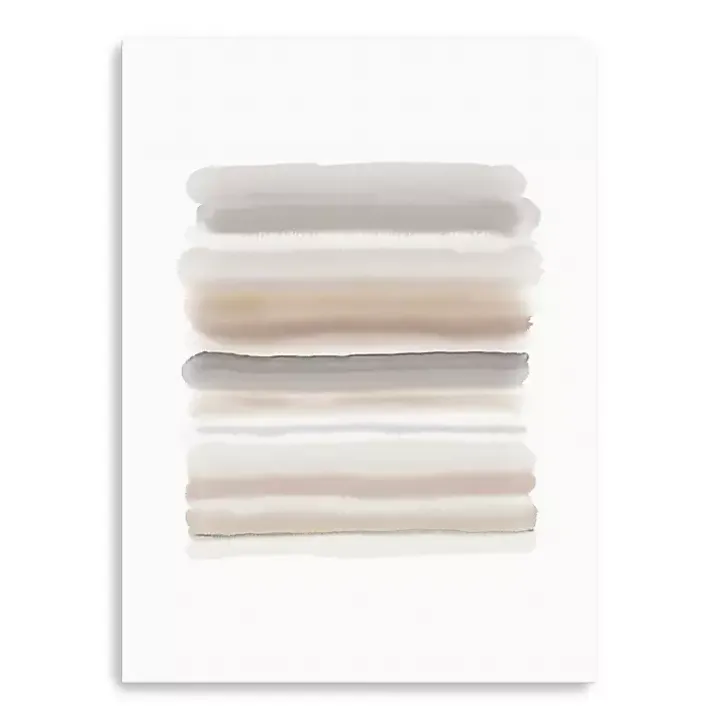 Neutral Watercolor Stripes Canvas Art Print