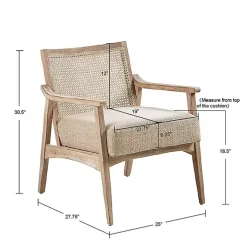 Neutral Wheat Mid-Century Modern Accent Chair