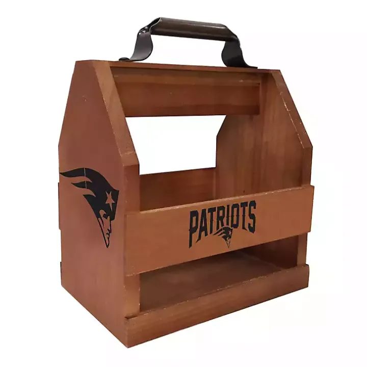 New England Patriots Wooden Condiment Caddy