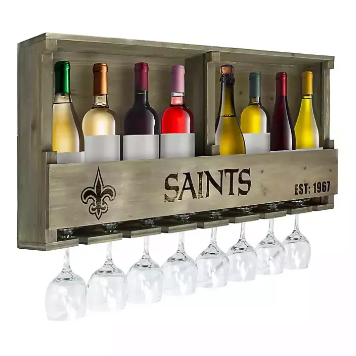 New Orleans Saints Reclaimed Wood Bar Shelf