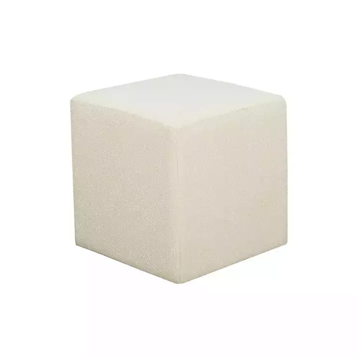 Newton Ivory Boucle Square Ottoman