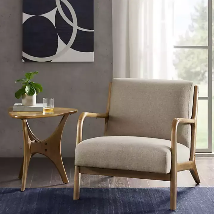 Nolan Sand Mid-Century Accent Chair
