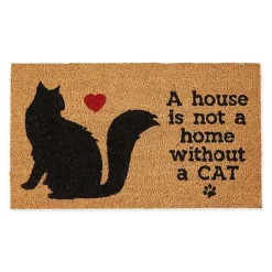 Not Home Without a Cat Coir Doormat