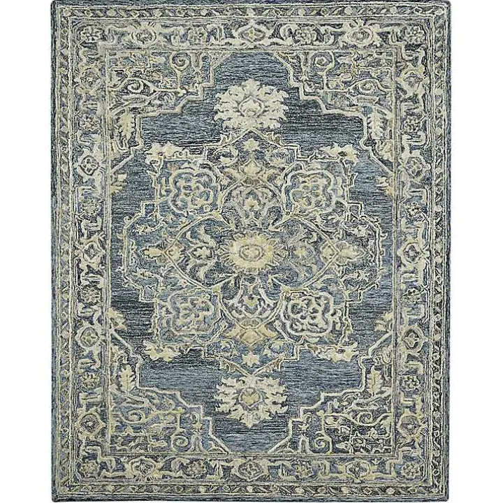 Nucia Denim Blue Hand-Tufted Area Rug, 5x7