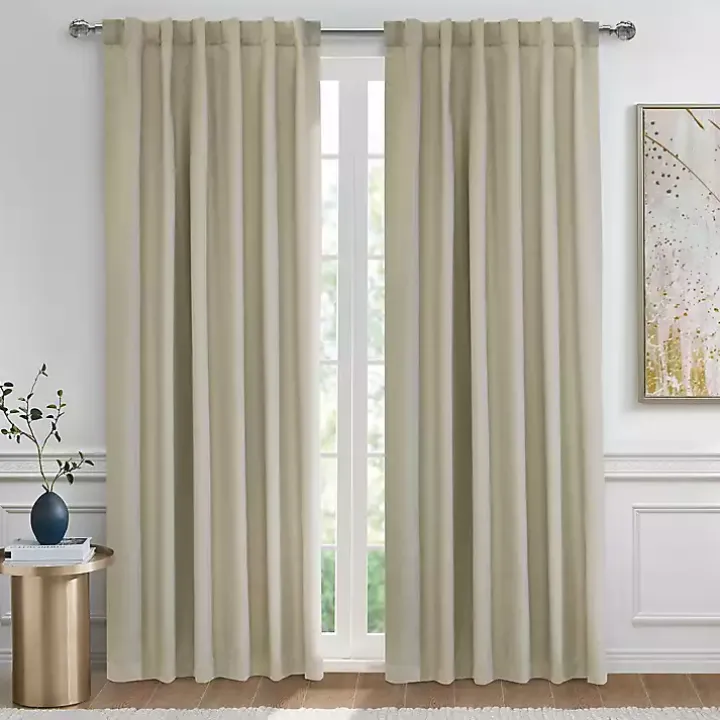 Oatmeal Baxter Blackout Curtain Panel, 84 in.