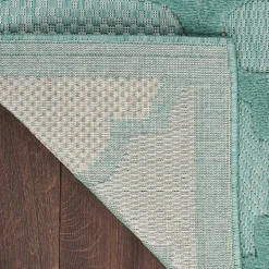 Ocean Aqua Trellis Outdoor Area Rug, 4x6
