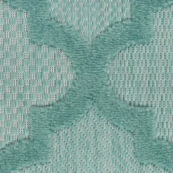 Ocean Aqua Trellis Outdoor Area Rug, 4x6