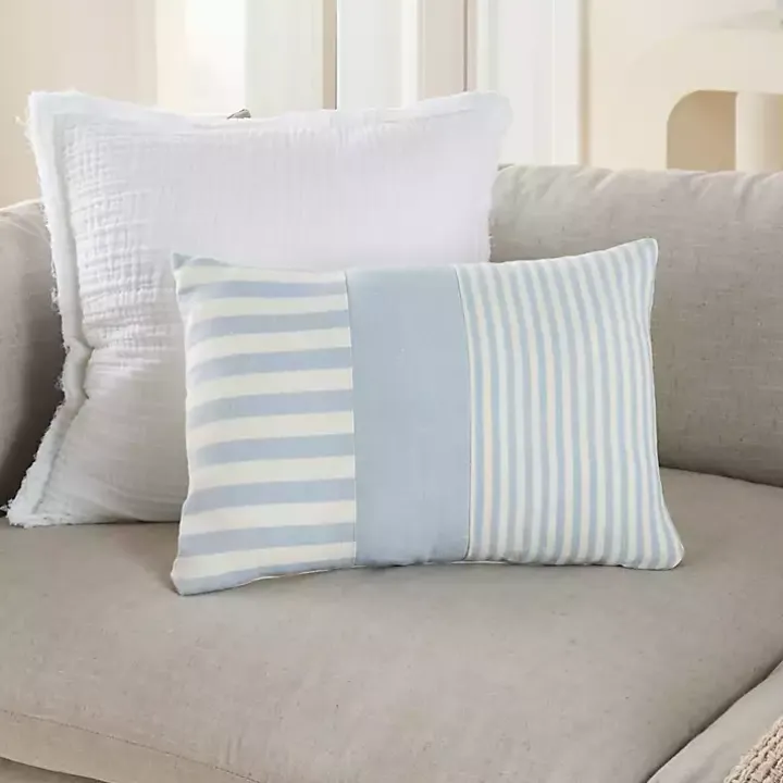 Ocean Asymmetrical Stripes Lumbar Pillow