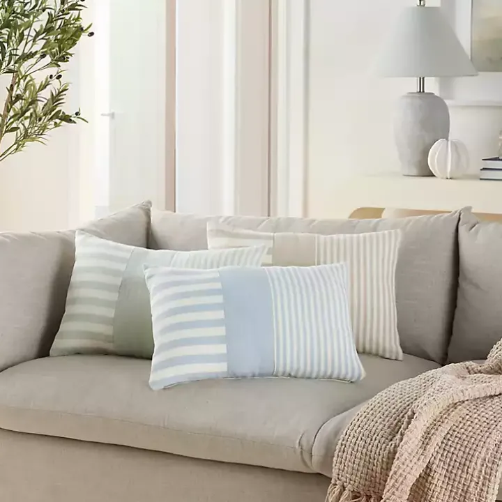Ocean Asymmetrical Stripes Lumbar Pillow