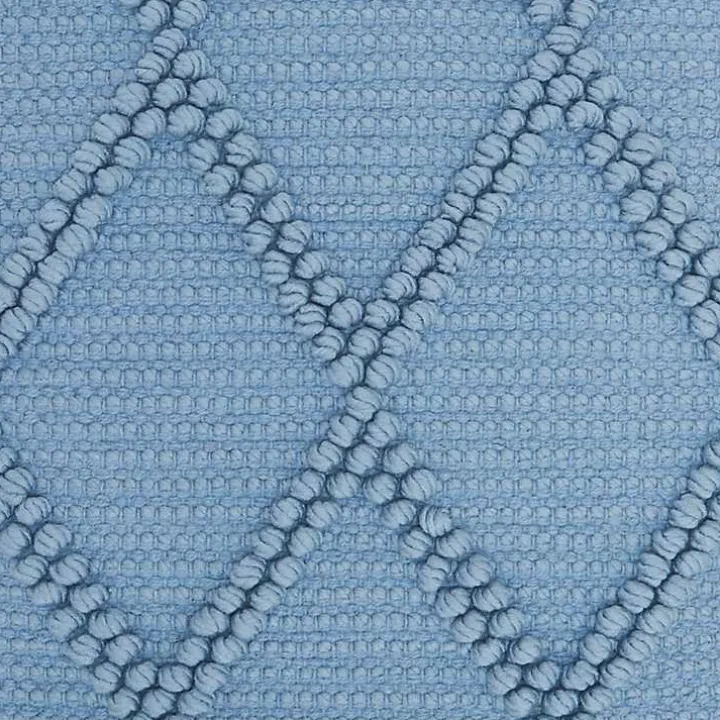 Ocean Blue Diamond Lattice Throw Pillow