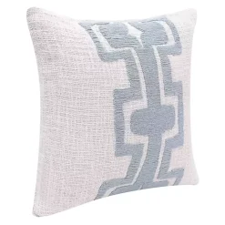 Ocean Blue Geometric Stripe Pillow