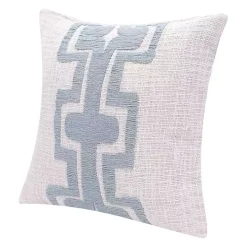 Ocean Blue Geometric Stripe Pillow