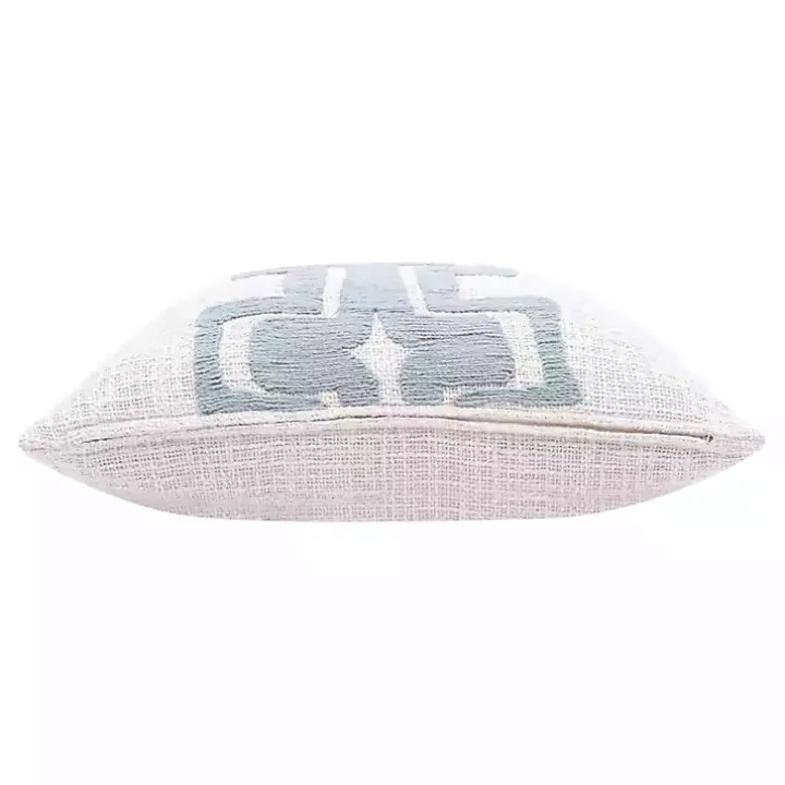 Ocean Blue Geometric Stripe Pillow