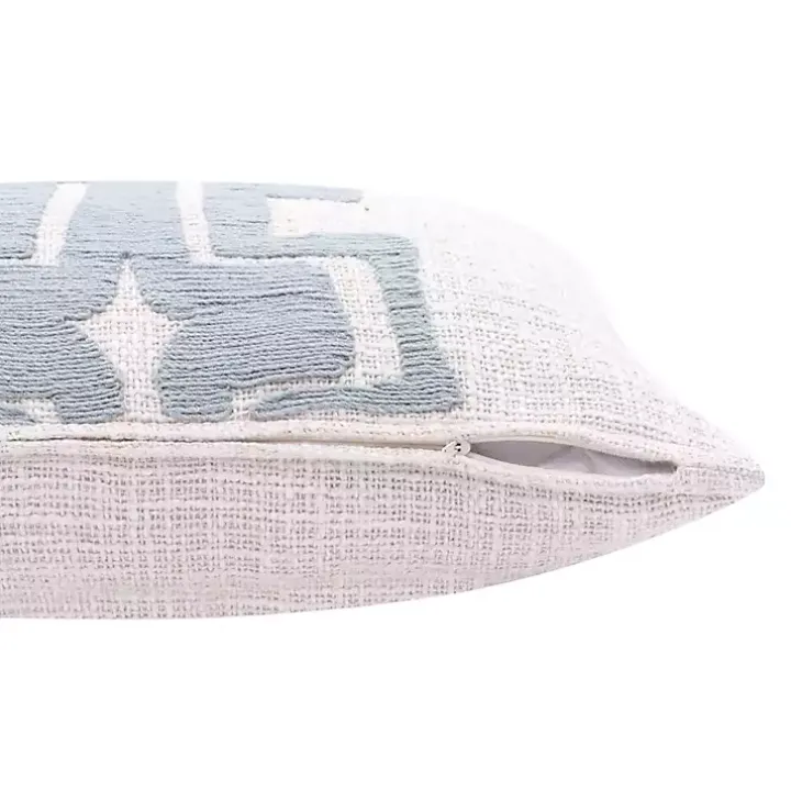 Ocean Blue Geometric Stripe Pillow