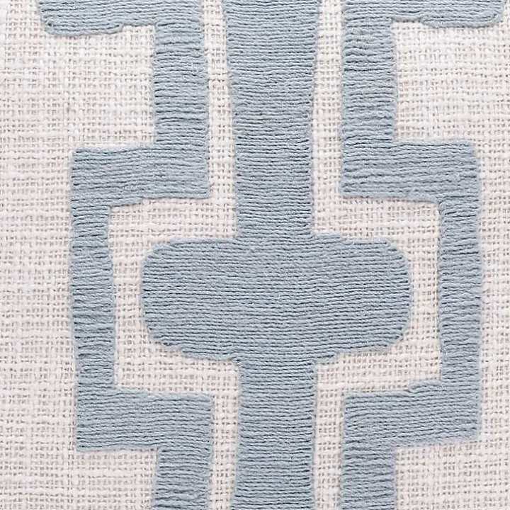 Ocean Blue Geometric Stripe Pillow