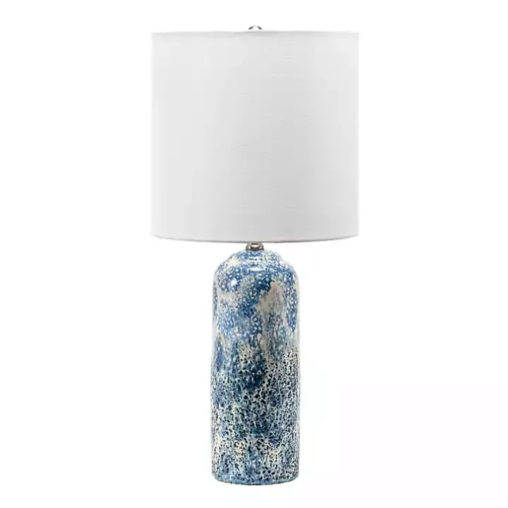 Ocean Blues Mottled Pillar Table Lamp