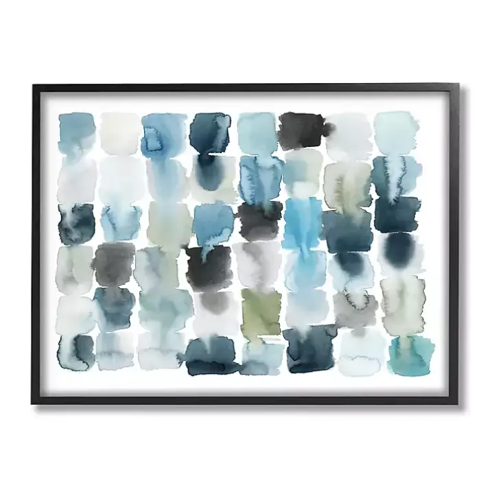 Ocean Inspired Abstract Tiles Framed Art Print