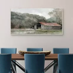 Old Gray Barn Framed Canvas Art Print